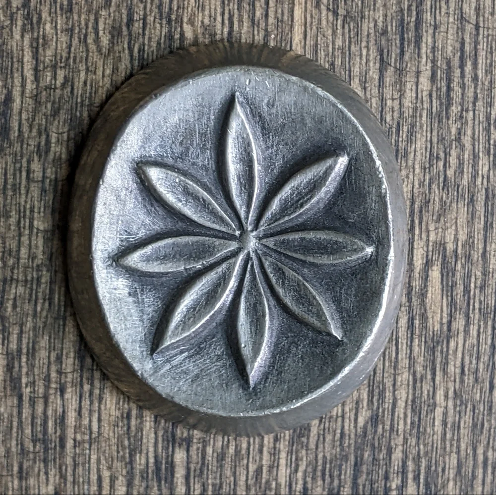 - Pewter Brooch, Floral, Mid-Century Pin Swedish Modernist - Roland Landerholm